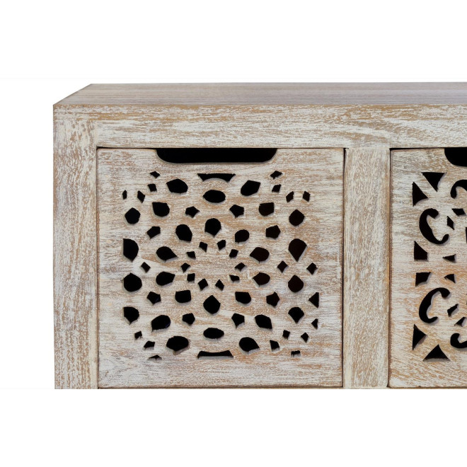 Commode 9 Tiroirs Bois, Fer Marron 88x38x102cm