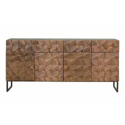 Truhe mit 4 Schubladen Holz, Bronze Braun 170x42x80cm