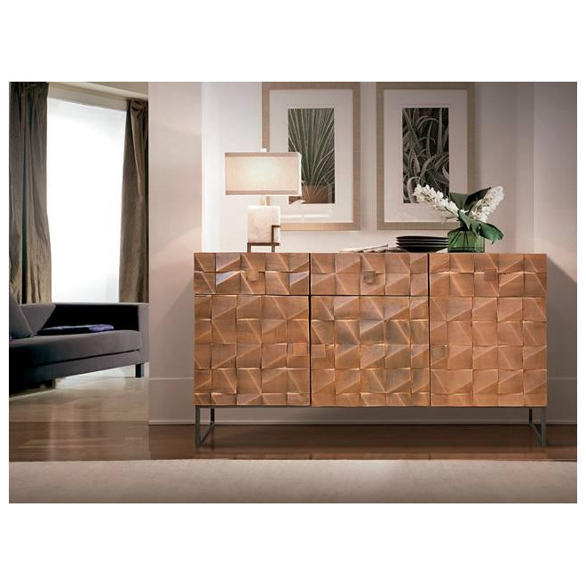 Anrichte mit 3 Schubladen Holz, Bronze Braun 142x42x80cm