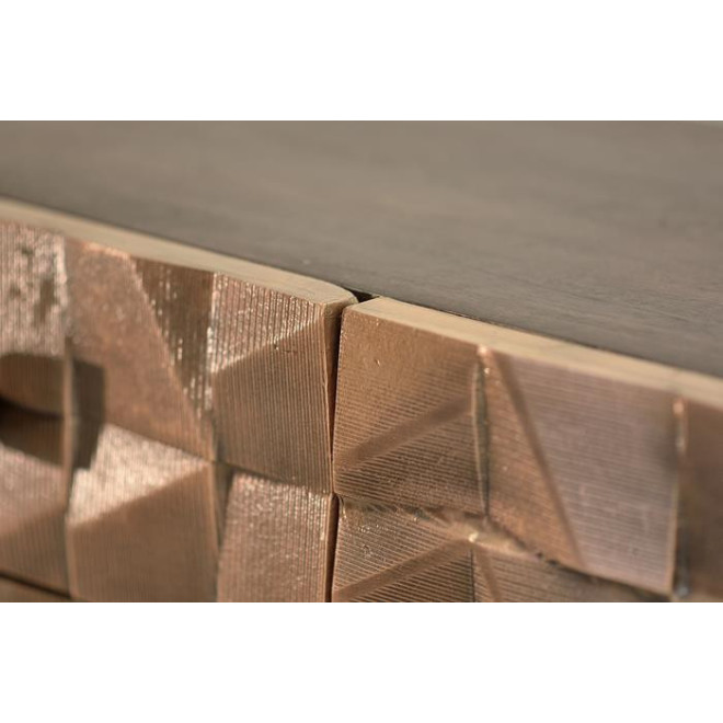 Anrichte mit 3 Schubladen Holz, Bronze Braun 142x42x80cm