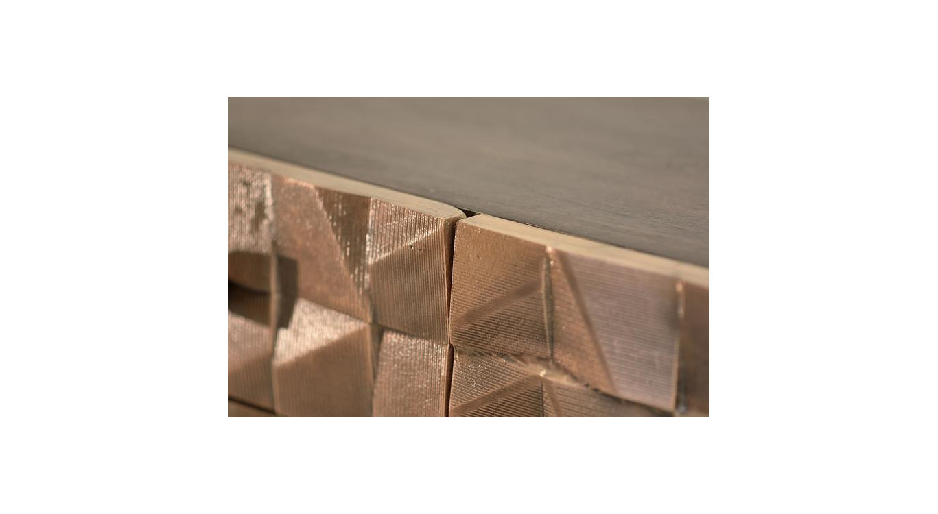 Anrichte mit 3 Schubladen Holz, Bronze Braun 142x42x80cm