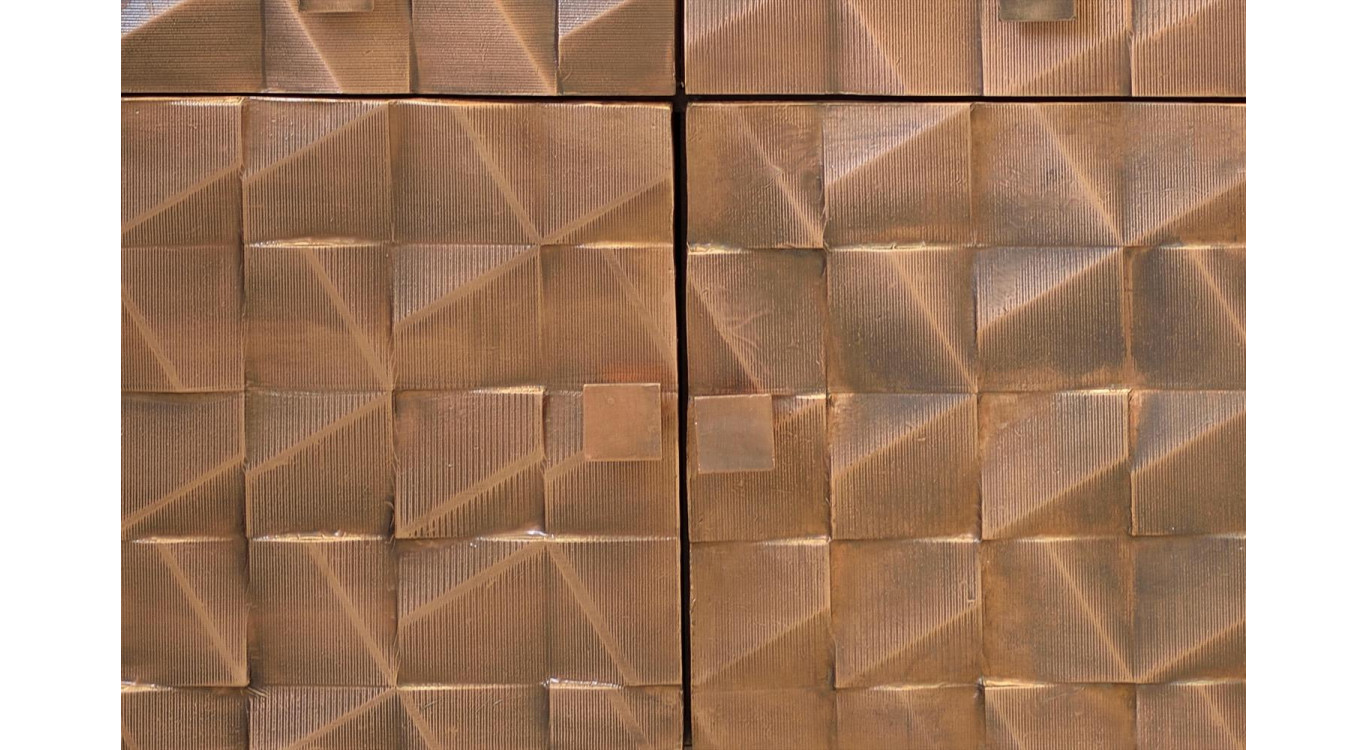 Anrichte mit 3 Schubladen Holz, Bronze Braun 142x42x80cm