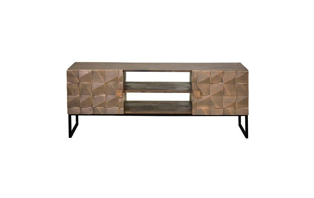 Meuble TV Bois, Bronze Marron 140x40x55cm