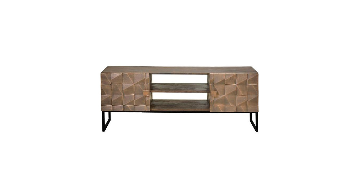 Meuble TV Bois, Bronze Marron 140x40x55cm