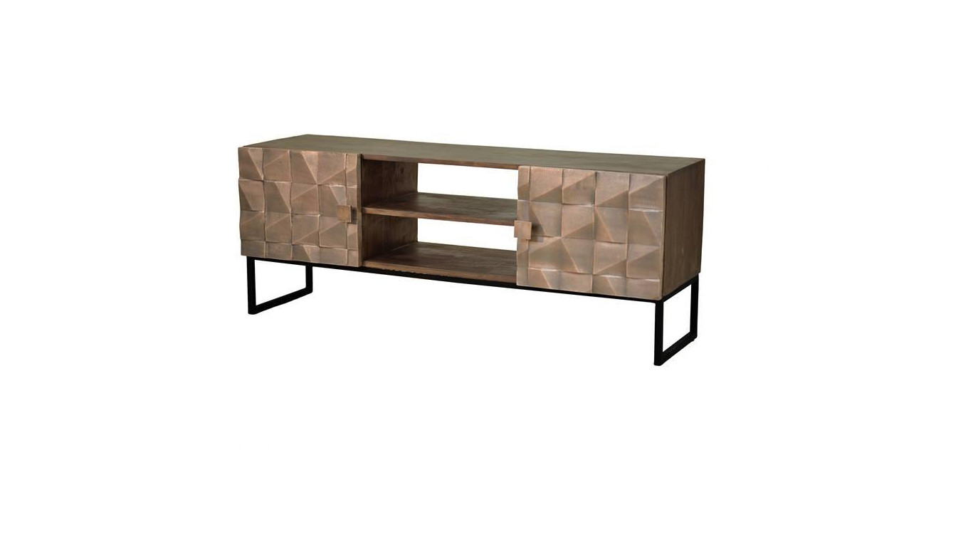 Meuble TV Bois, Bronze Marron 140x40x55cm