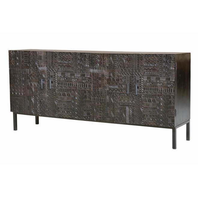 Bahut Bois, Fer Marron 180x40x85cm