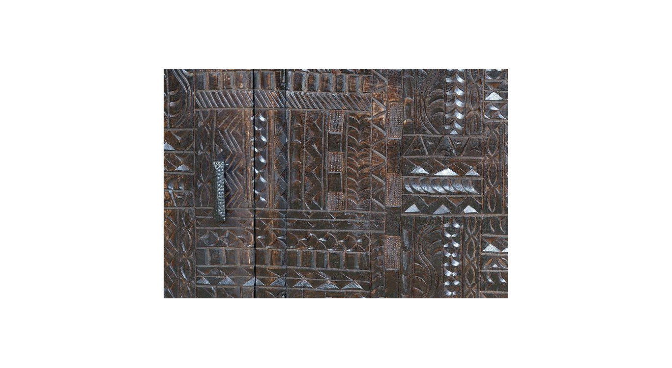 Truhe Holz, Eisen Braun 180x40x85cm