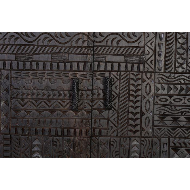 Armoire 2 Tiroirs Bois, Fer Marron 180x40x160cm