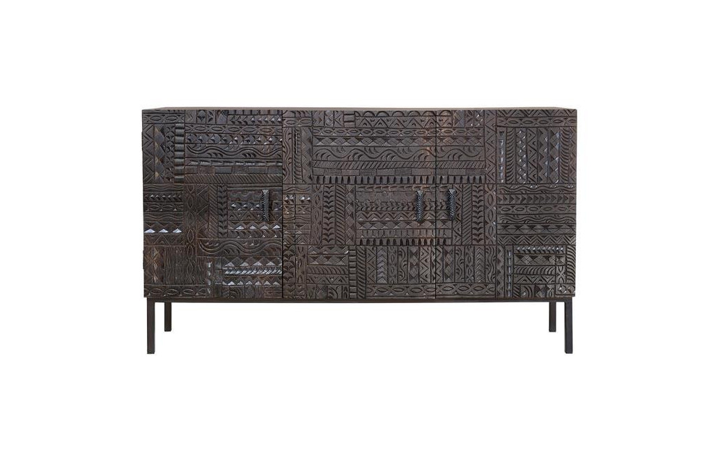 Buffet Bois, Fer Marron 150x40x85cm