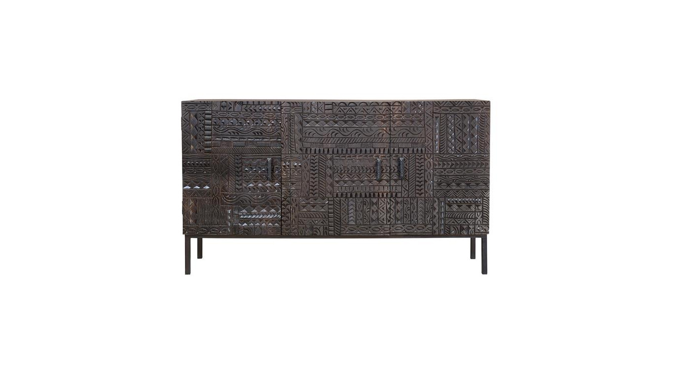 Buffet Bois, Fer Marron 150x40x85cm