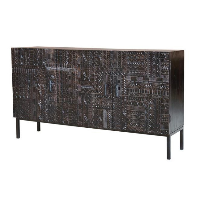 Buffet Bois, Fer Marron 150x40x85cm