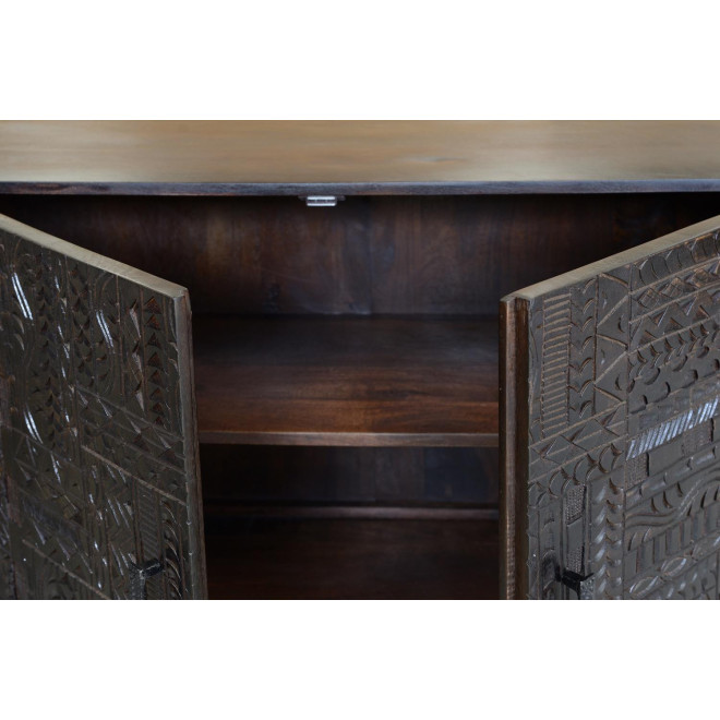 Buffet Bois, Fer Marron 150x40x85cm