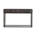 Console 2 Drawers Wood, Brown Iron 120x30x76cm