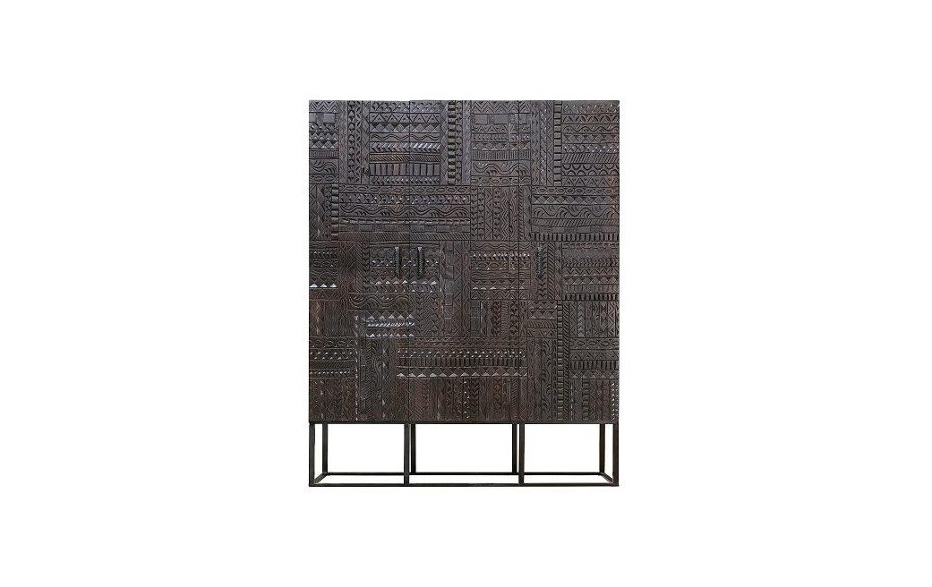 Armoire Bois, Fer Marron 120x40x137cm