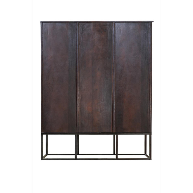 Schrank Holz, Eisen Braun 120x40x137cm