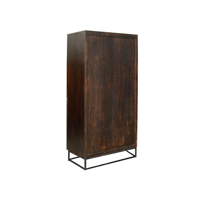 Wooden Wardrobe, Brown Iron 90x50x180cm