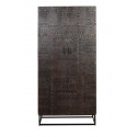 Armario de madera y hierro marrón 90x50x180cm