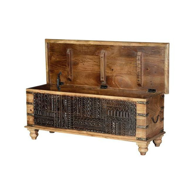 Holztruhe Braun 116x40x45cm