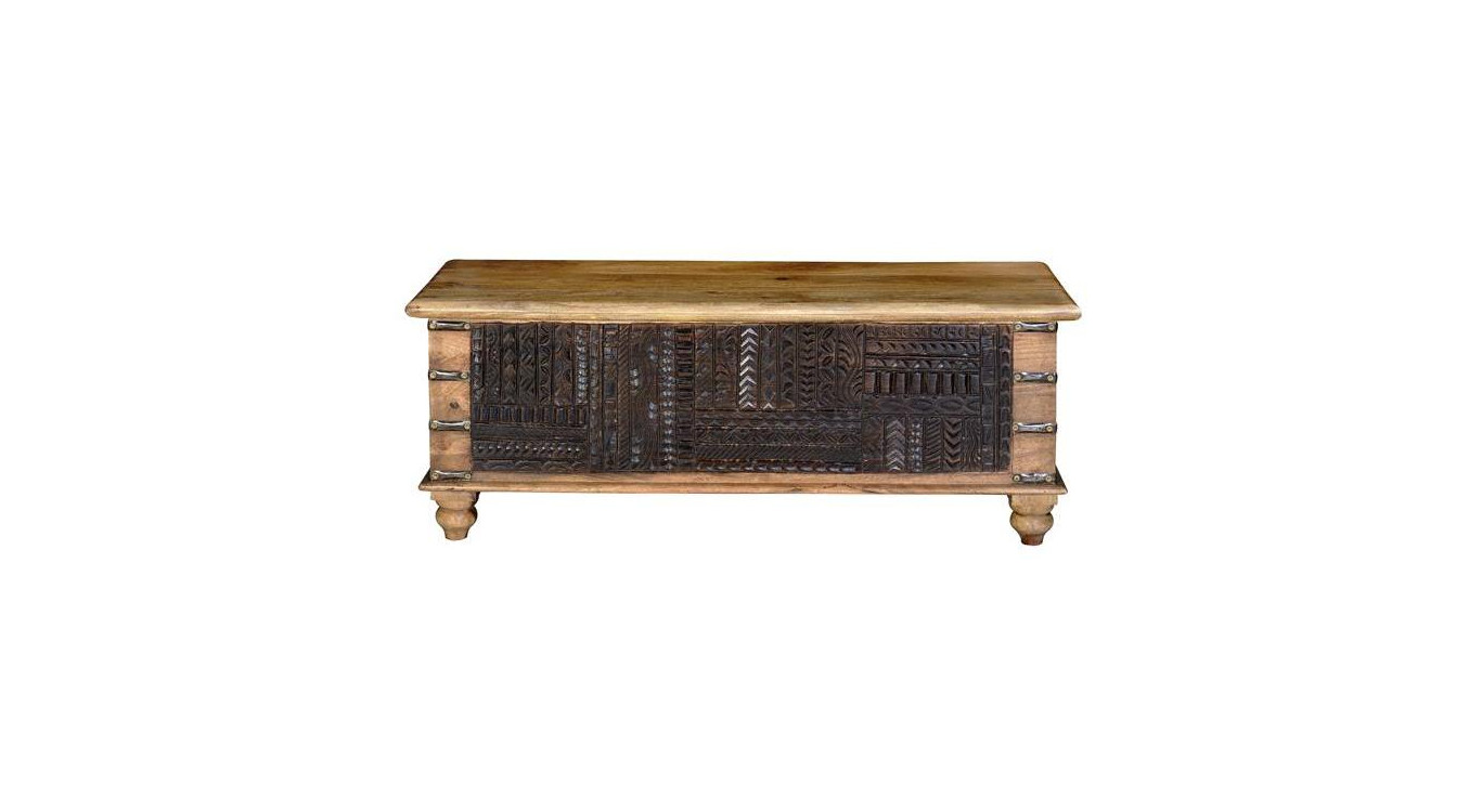 Coffre Bois Marron 116x40x45cm