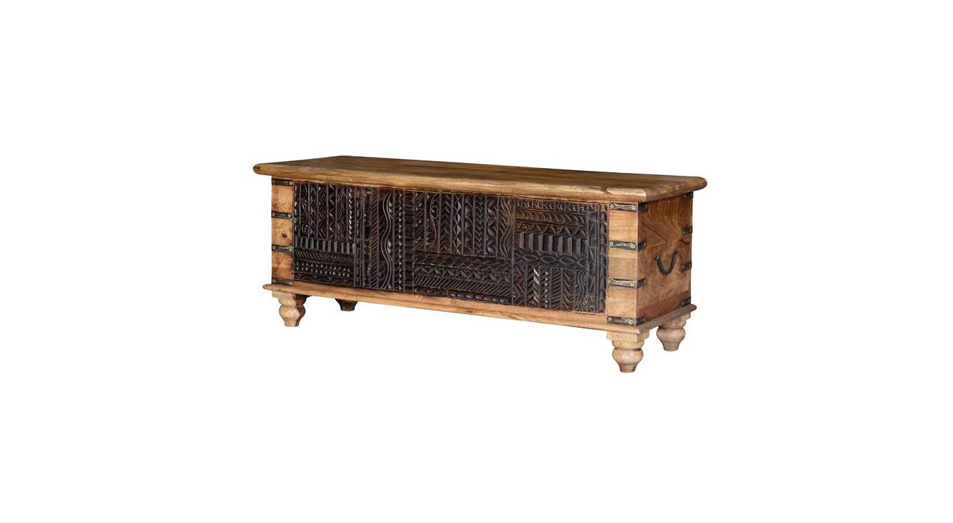 Coffre Bois Marron 116x40x45cm