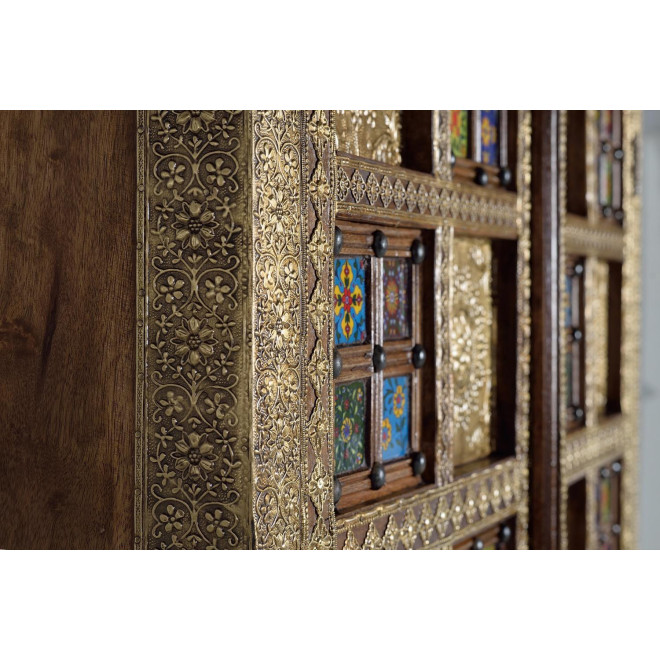 Armoire Bois, Bronze Or 100x45x180cm