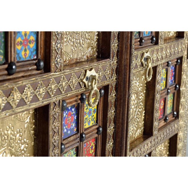 Armoire Bois, Bronze Or 100x45x180cm