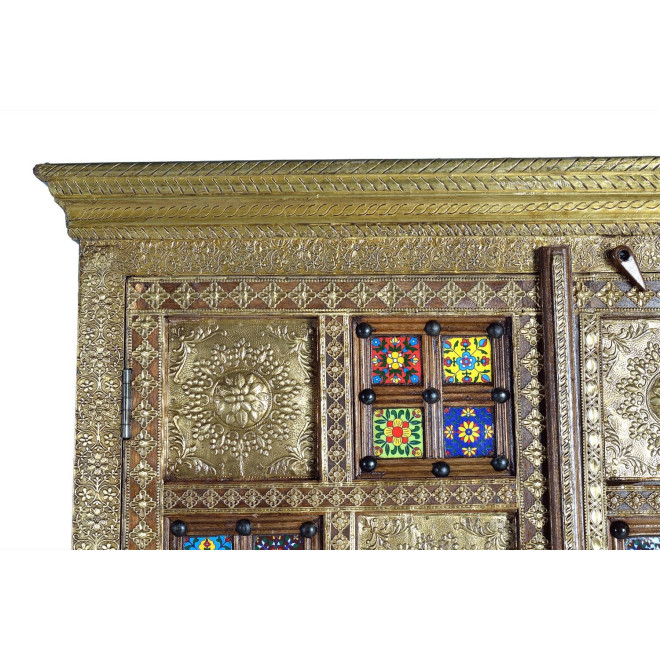 Armoire Bois, Bronze Or 100x45x180cm
