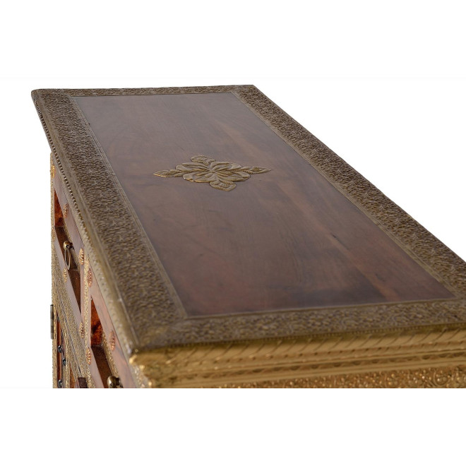Anrichte mit 2 Schubladen Holz, Bronze Gold 105x40x90cm