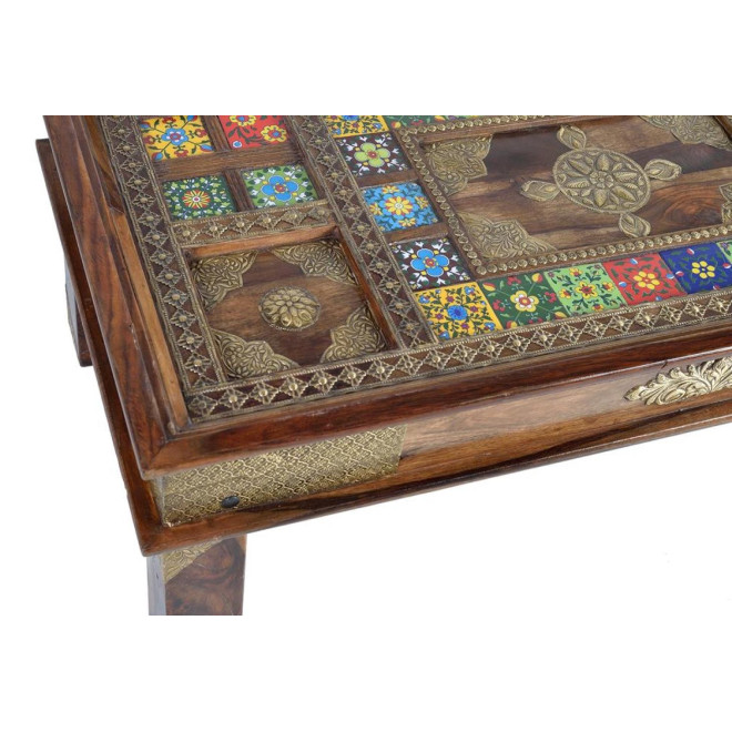 Table Basse Bois, Bronze Or 120x60x45cm