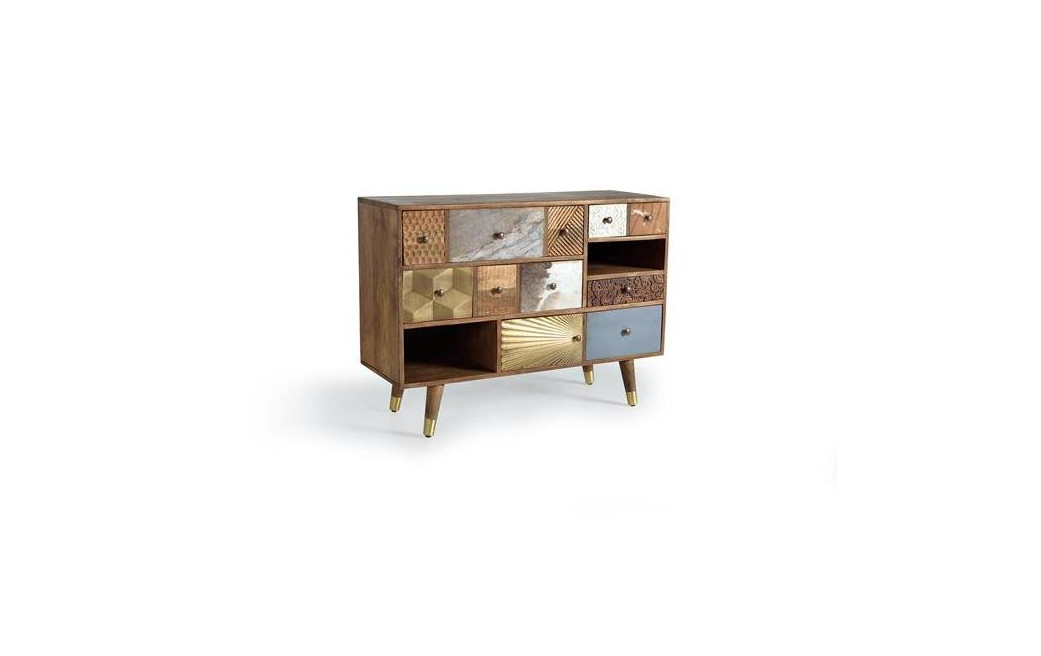 Kommode mit 5 Schubladen Holz Braun 110x40x80cm