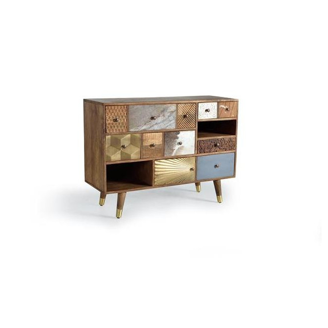 Kommode mit 5 Schubladen Holz Braun 110x40x80cm
