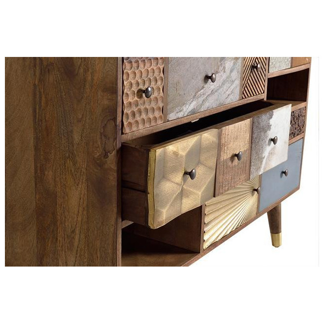 Kommode mit 5 Schubladen Holz Braun 110x40x80cm