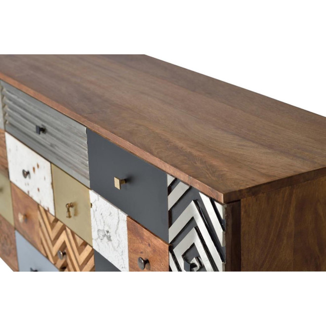 Buffet 4 Tiroirs Bois Marron 150x40x80cm