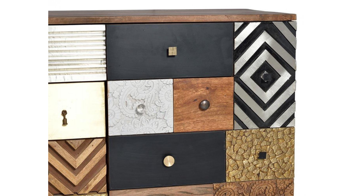 Anrichte mit 4 Schubladen Holz Braun 150x40x80cm