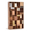 Libreria a 7 cassetti in legno marrone 115x30x200cm