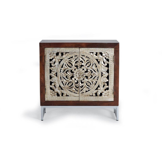 Buffet Bois, Fer Marron 80x35x80cm