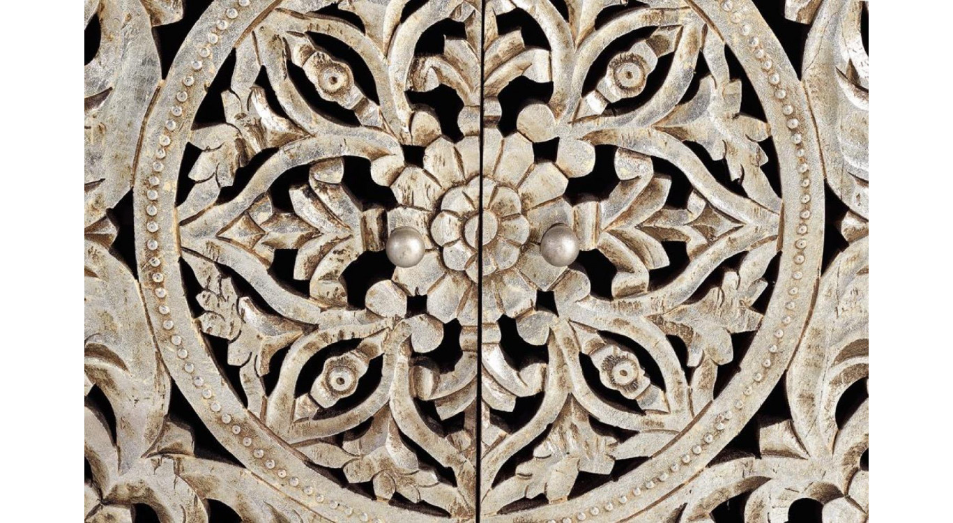 Anrichte Holz, Eisen Braun 80x35x80cm