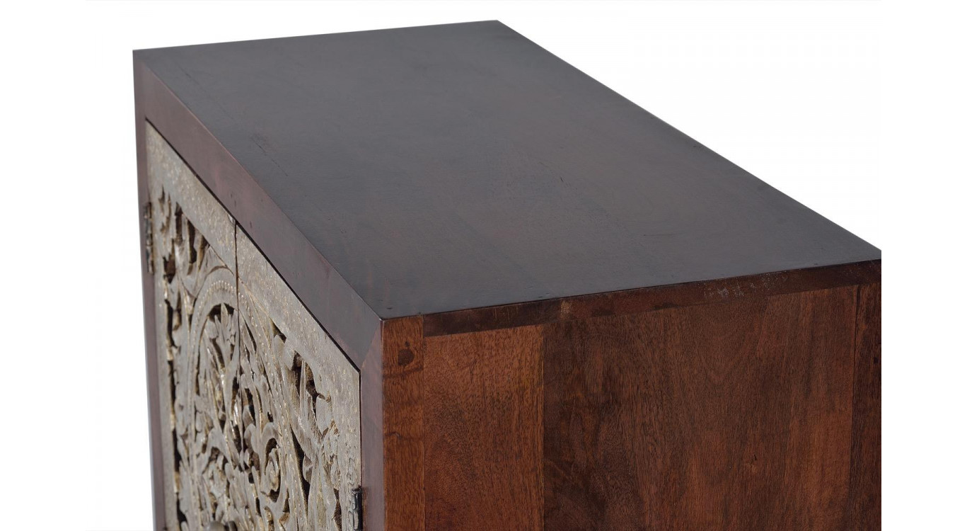 Anrichte Holz, Eisen Braun 80x35x80cm