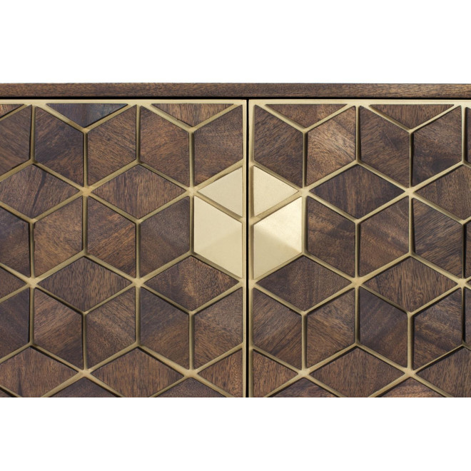TV-Möbel Holz und Eisen Braun 145x40x50cm