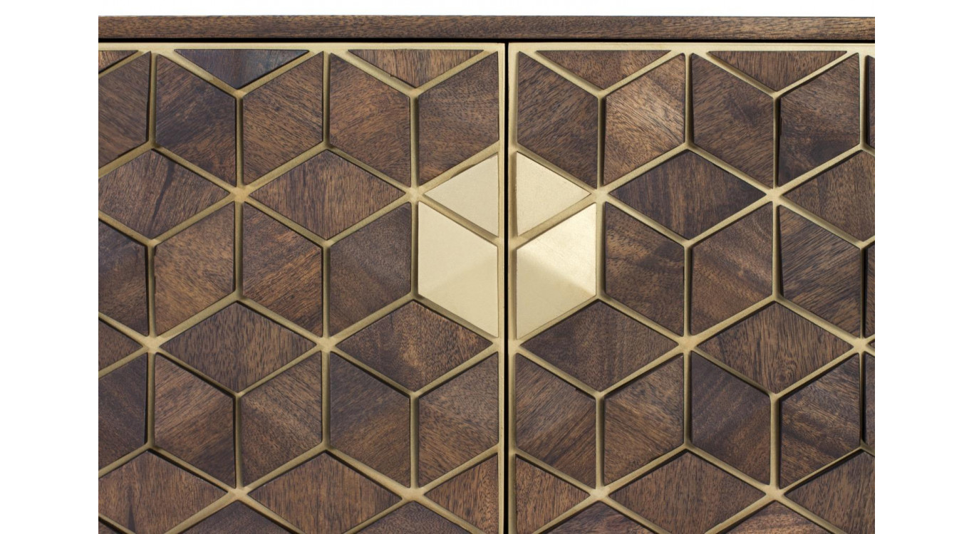 TV-Möbel Holz und Eisen Braun 145x40x50cm