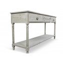 Console Drapier 4 cassetti in legno cerato bianco 183x50x87cm