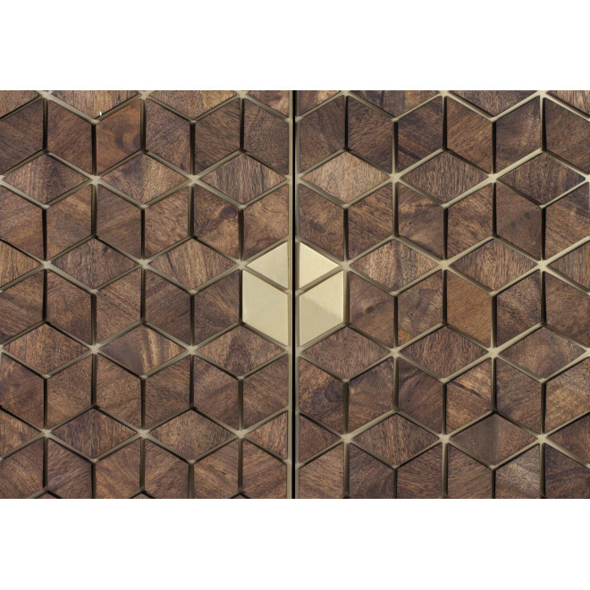 Vaisselier Holz und Eisen Braun 100x40x200cm