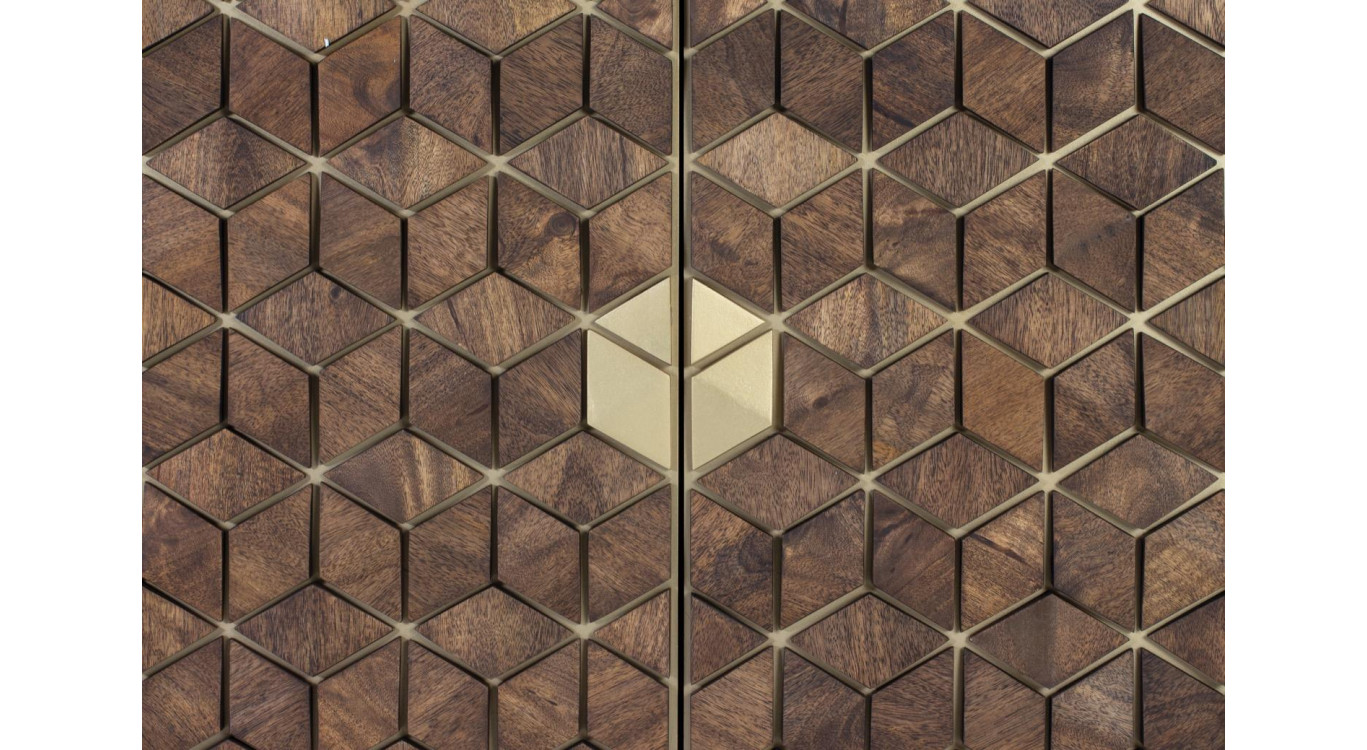 Vaisselier Holz und Eisen Braun 100x40x200cm