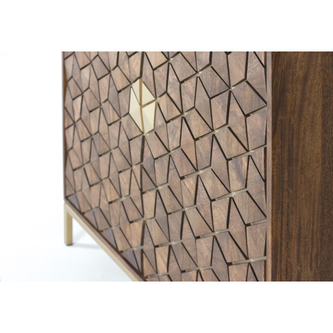 Vaisselier Holz und Eisen Braun 100x40x200cm