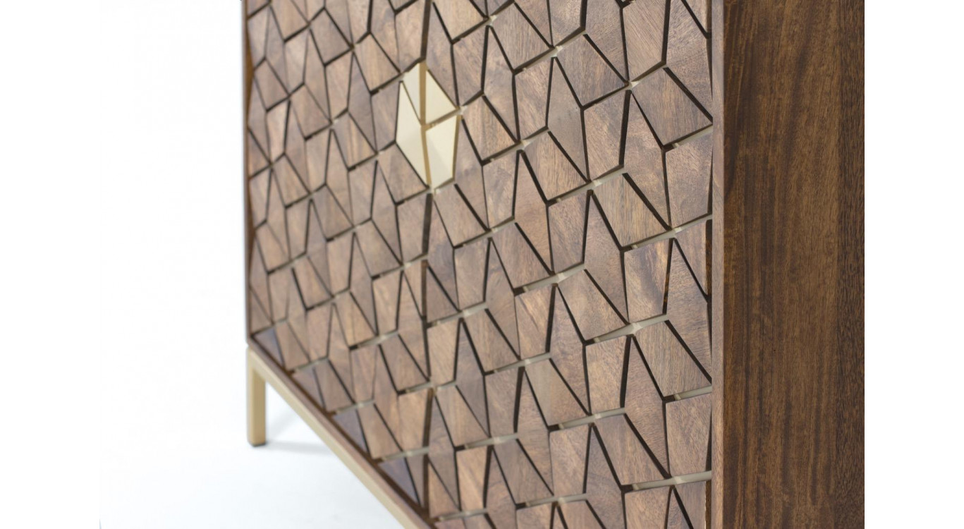 Vaisselier Holz und Eisen Braun 100x40x200cm