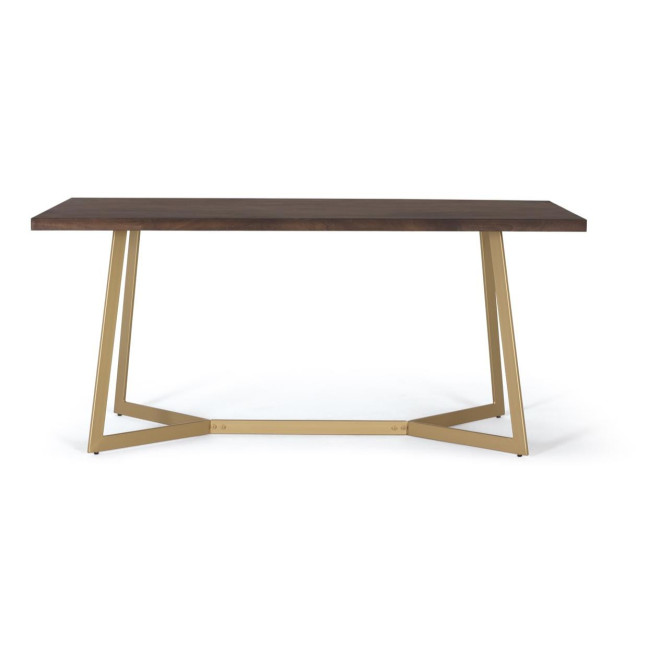 Table à Manger Bois et Fer Marron 170x90x76cm