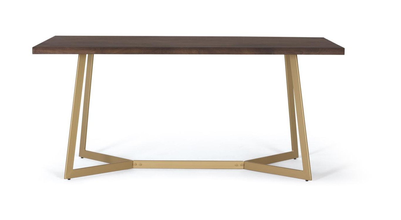 Table à Manger Bois et Fer Marron 170x90x76cm