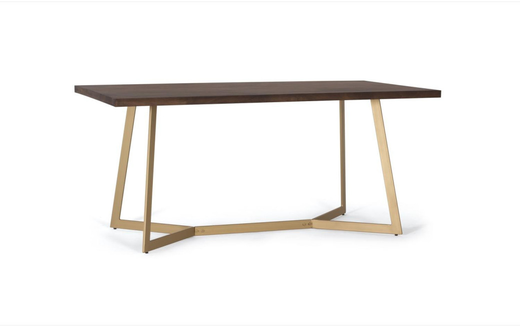 Table à Manger Bois et Fer Marron 170x90x76cm