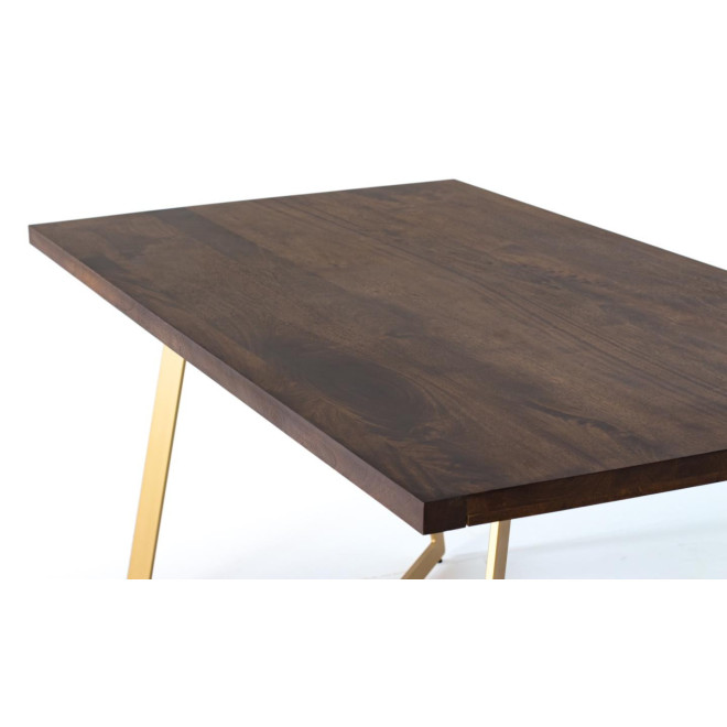 Table à Manger Bois et Fer Marron 170x90x76cm