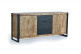 Truhe mit 3 Schubladen Holz und Eisen Braun 180x45x80cm